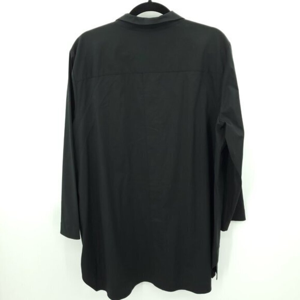 Lafayette 148 New York Plus Marla Cotton-Blend Covered Button Collared Top XXL - Picture 3 of 16
